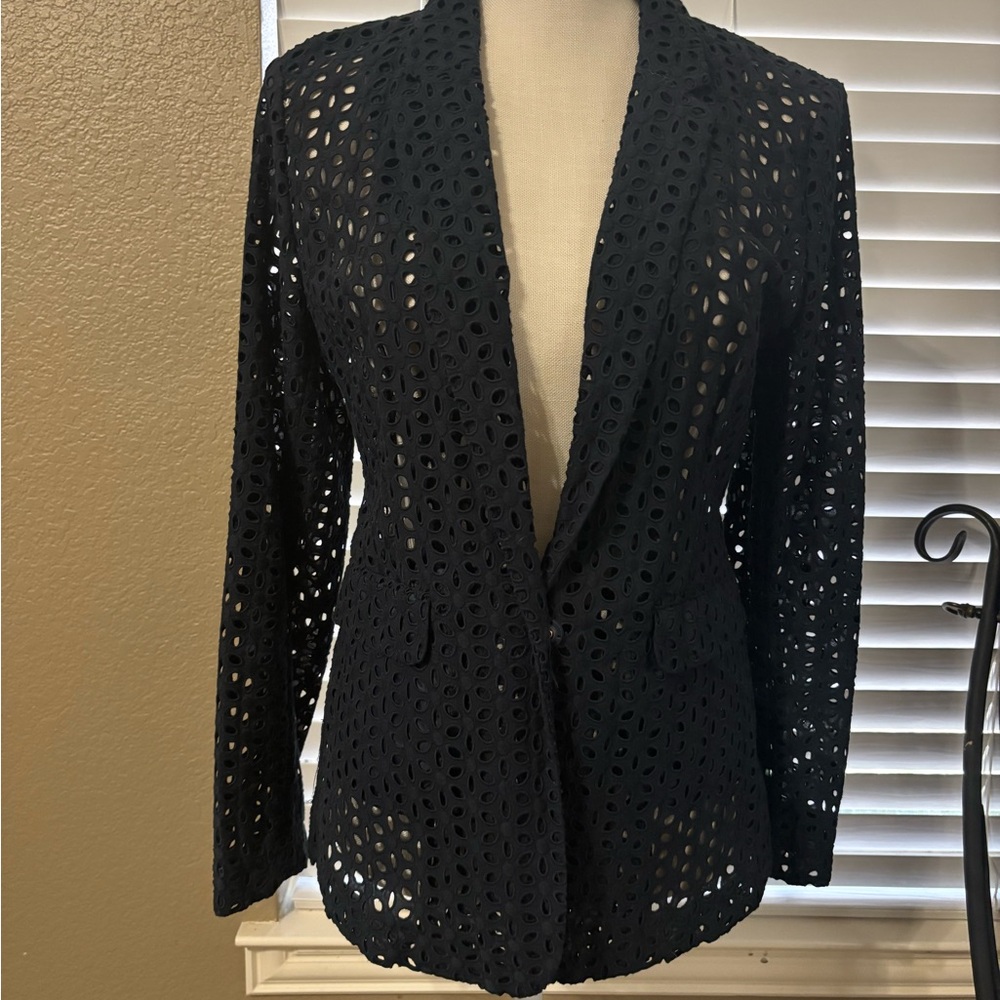 DKNY Navy blue Eyelet Women's Blazer